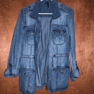 denim jacket, long sleeve: roll up to 3/4 length,m